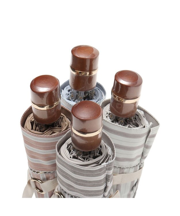 MOONBAT GRACY(グレイシー) 晴雨兼用日傘 折りたたみ傘 T/C Shirts stripe テラコッタ