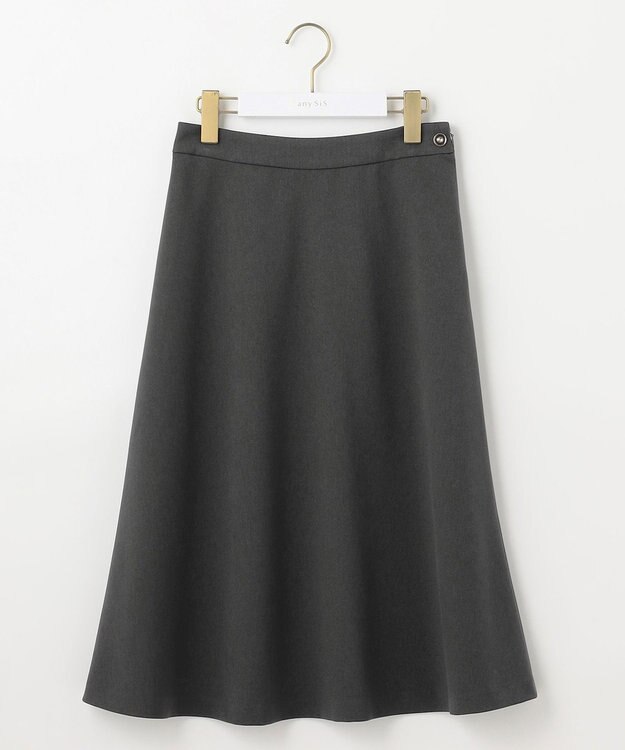 ANY SIS 【セットアップ対応】ビューティーツイルストレッチ フレアスカート チャコール