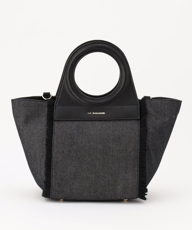 LA BAGAGERIE フリンジデニムバッグ Sサイズ ブラック