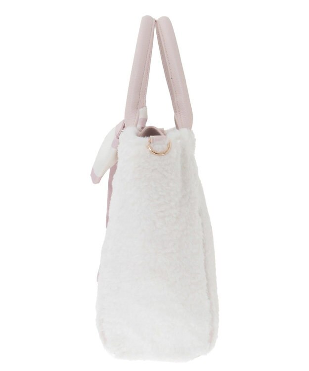 Maison de FLEUR スカーフ付きボア2WayMトートバッグ Pink Beige