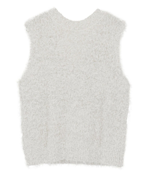 Green Parks フェザーヤーンニットベスト Ivory