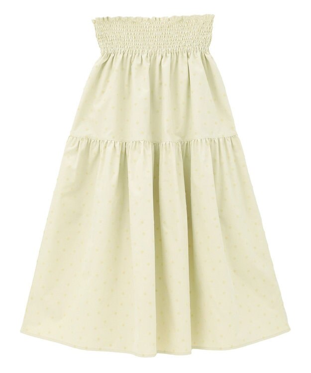 earth music&ecology ウエストシャーリングティアードスカート Ivory