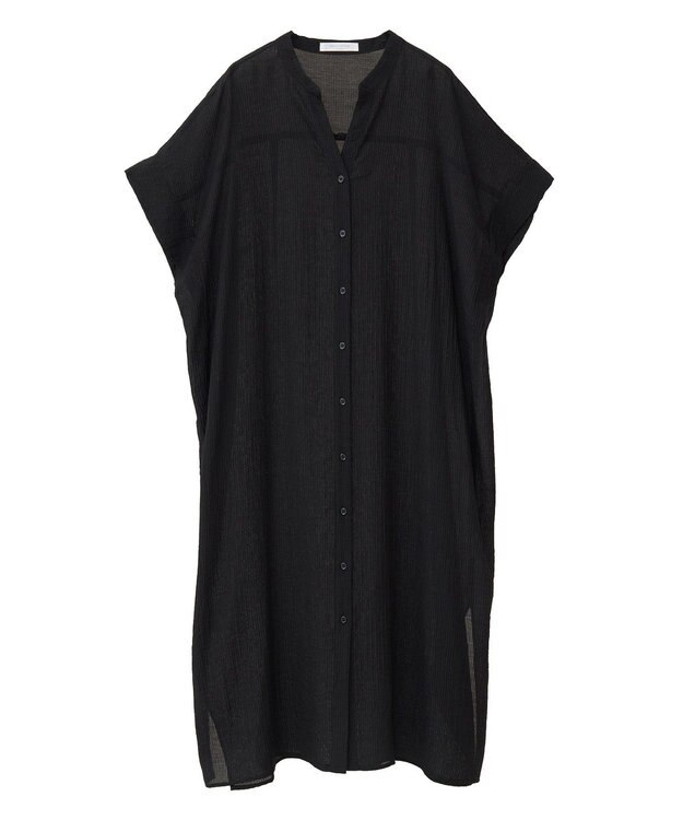 Green Parks 半袖シアーシャツワンピース Off White