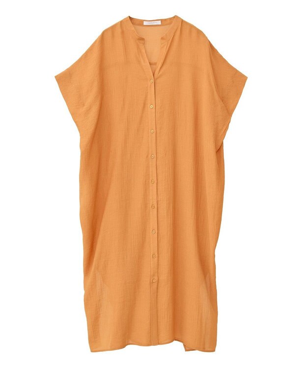 Green Parks 半袖シアーシャツワンピース Off White