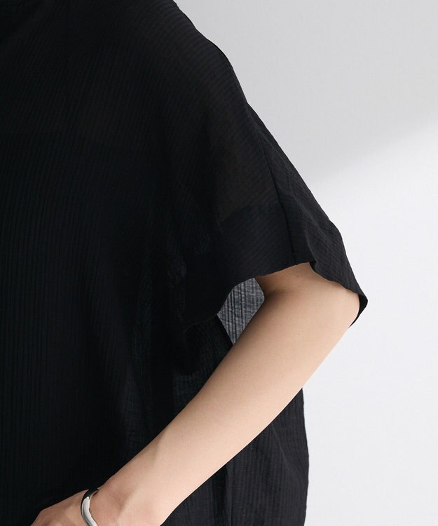 Green Parks 半袖シアーシャツワンピース Off White