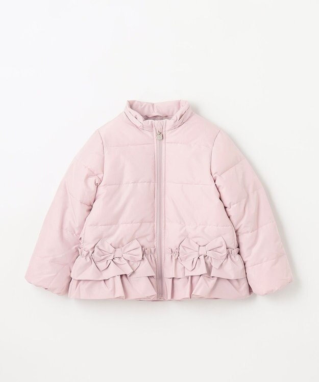 ANY KIDS 【洗濯機OK】中綿リボンコート ピンク