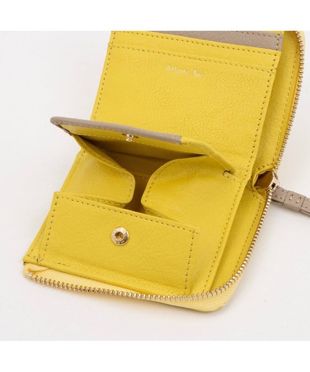 UNBILLION アトランタ ATLANTA / 牛革L字ファスナーミニウォレット イエロー