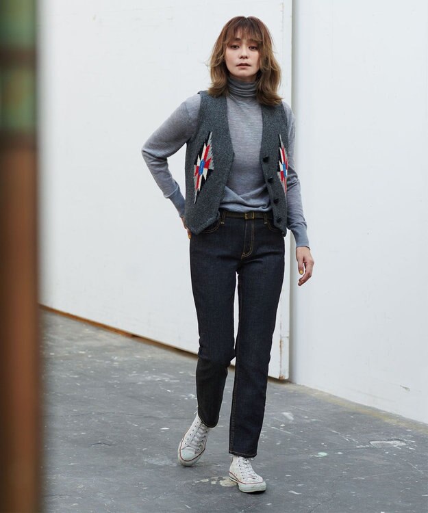 自由区 【WE WANT】365DENIM ストレートスリムデニム パンツ ネイビー系