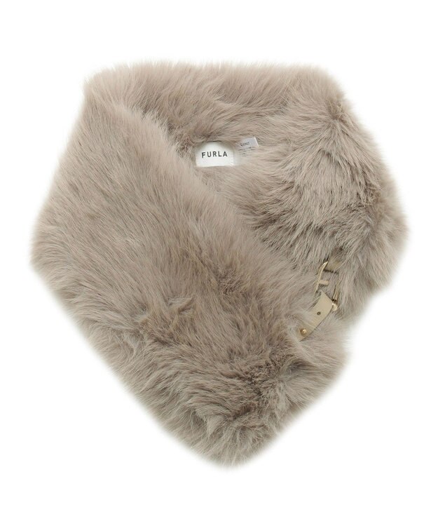 MOONBAT 【WEB限定】FURLA ベルト付きリッチフェイクファーマフラー ベージュ