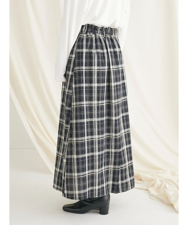 CRAFT STANDARD BOUTIQUE 先染めチェック（小）スカート Black