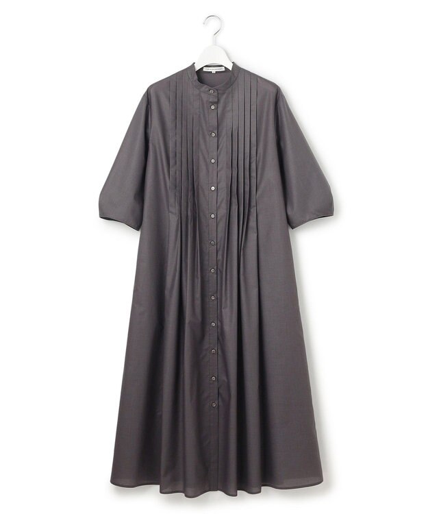 23区 L 【洗える】ラスターローン フロントタック ワンピース グレー系
