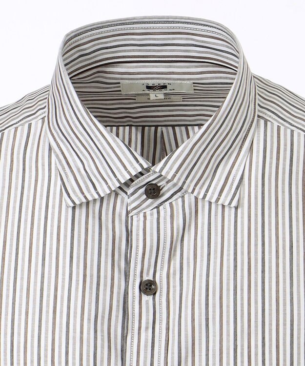 JOSEPH ABBOUD 【キングサイズ】JCサテンストライプ　シャツ ダークブラウン系1