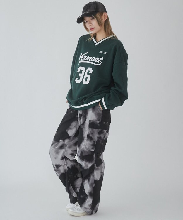 WEGO 【ユニセックス着用ITEM】ナンバリングプルオーバー ダークグリーン