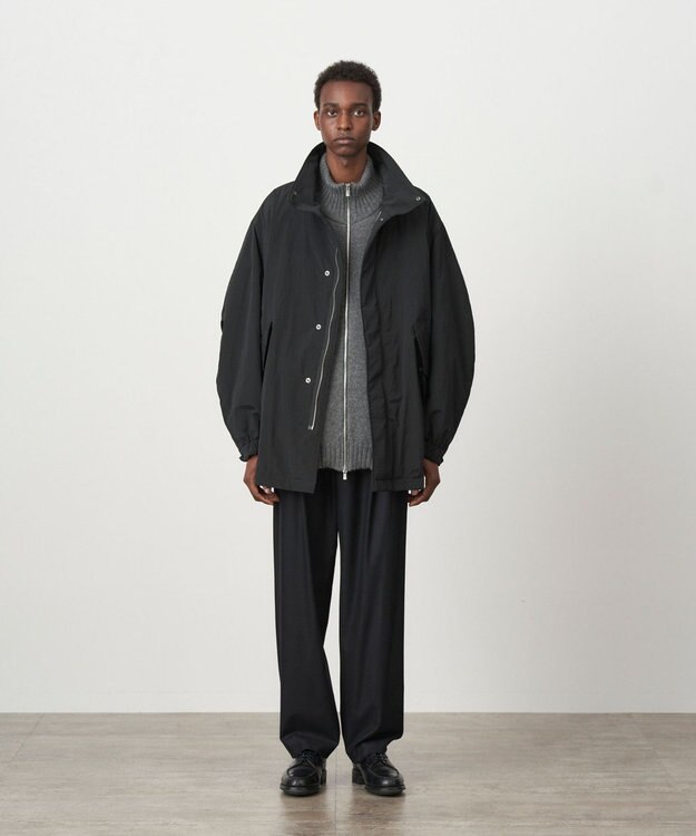 ATON TECHNO COTTON | リサイクルウールパテッドショートモッズ - UNISEX BLACK