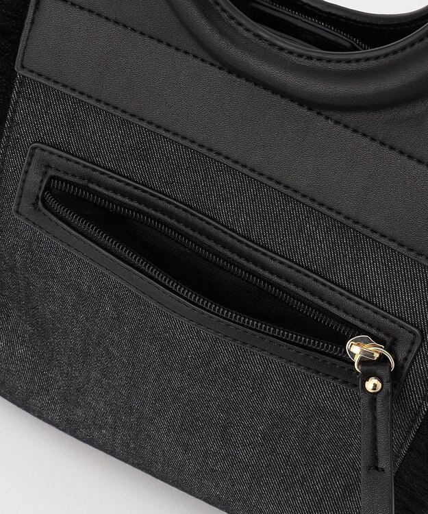 LA BAGAGERIE フリンジデニムバッグ Sサイズ ブラック