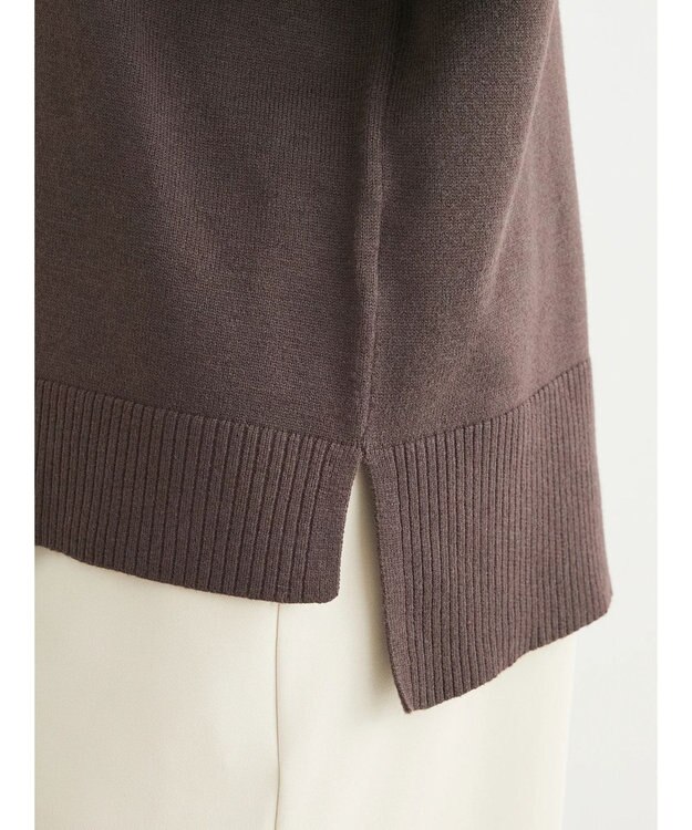 Green Parks もちやわ　Ｖネック前後差プルオーバー Brown