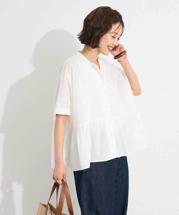 CRAFT STANDARD BOUTIQUE ペプラムブラウス Off White