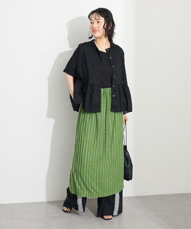 CRAFT STANDARD BOUTIQUE ペプラムブラウス Black