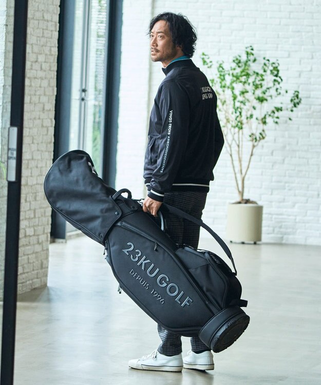 23区GOLF 【MEN】リバーシブルニットブルゾン ブラック系2