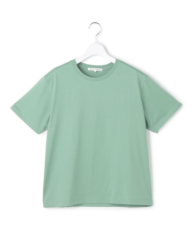 23区 シルキータッチ ベーシック Tシャツ パイングリーン系