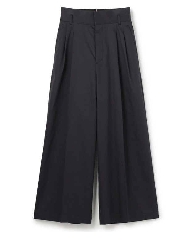 uncrave コットンクロスプレーン ワイドトラウザー ブラック