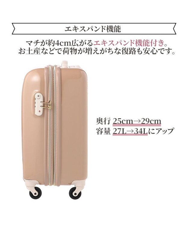 ACE BAGS & LUGGAGE Jewelna Rose キャンディポケットスーツケース 機内持ち込み 39871 ジュエルナローズ ピーチモカ