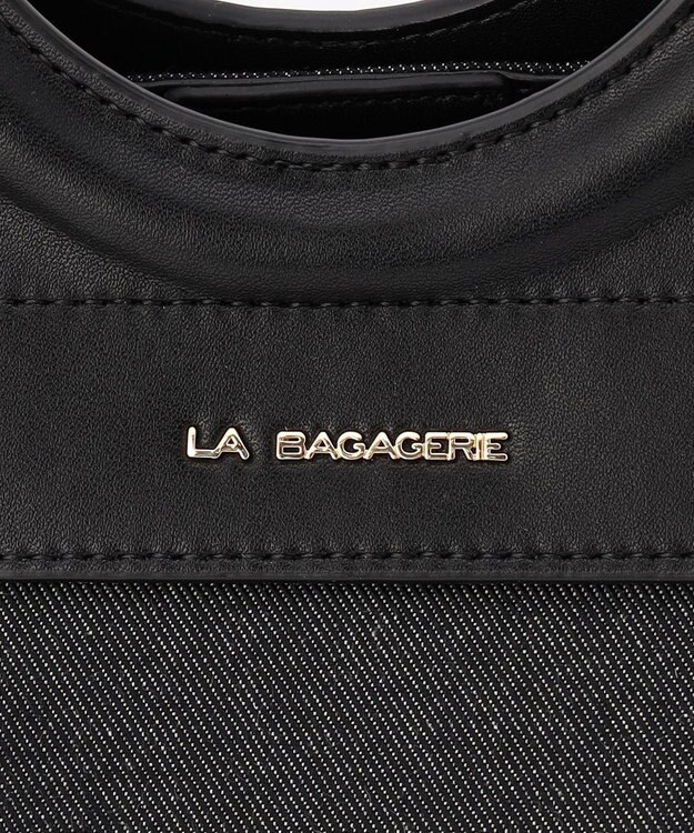 LA BAGAGERIE フリンジデニムバッグ Sサイズ ブラック