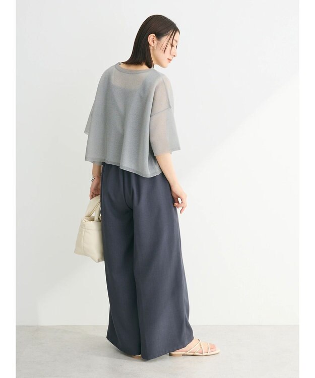 Green Parks シアーきらきらニットプルオーバー Gray