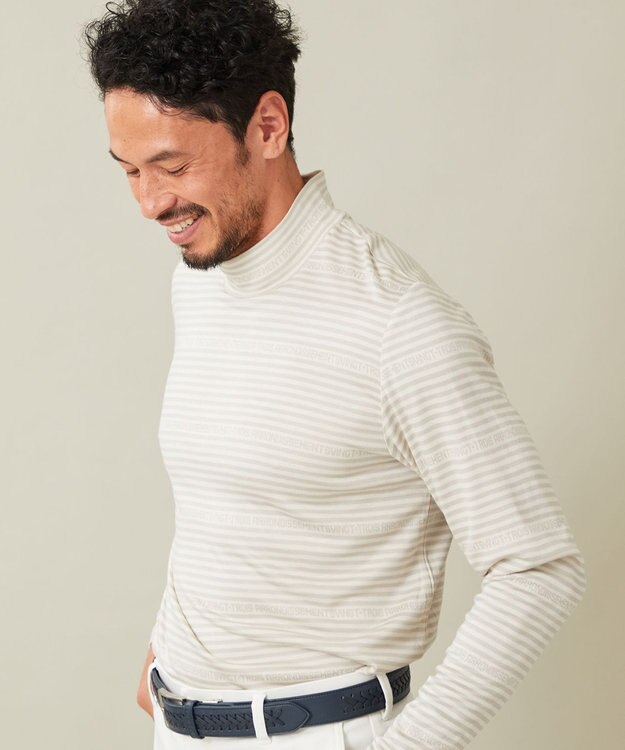 23区GOLF 【MEN】エニワイズ ロゴボーダー カットソー ライトグレー系1