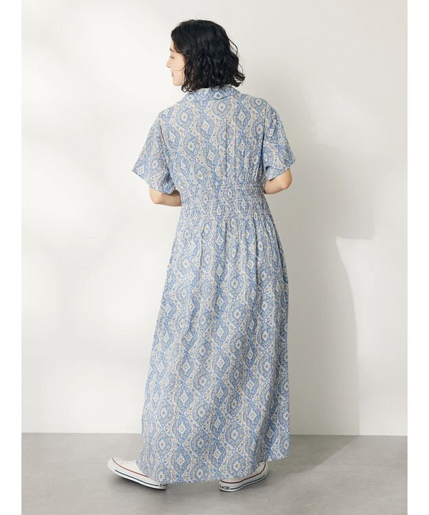 CRAFT STANDARD BOUTIQUE インド綿オープンカラーワンピース Brown