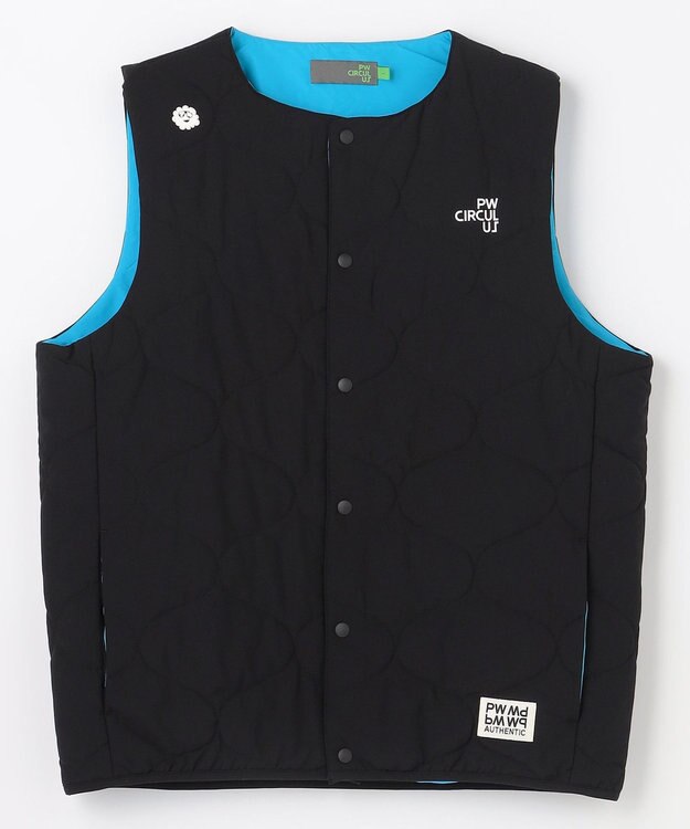 PW CIRCULUS 【撥水加工 / ストレッチ】【MEN】キルティング中綿インナーベスト ゴルフ ブラック系
