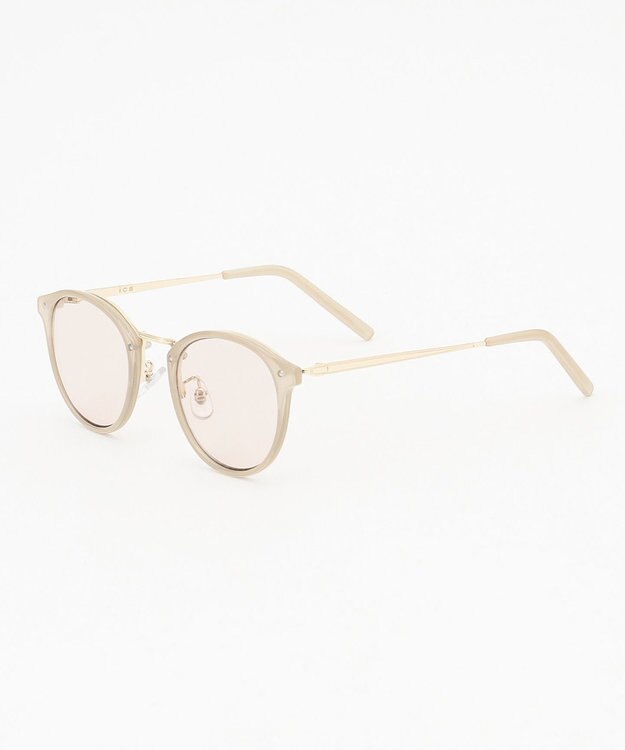 ICB ポーチ付きサングラス ベージュ系