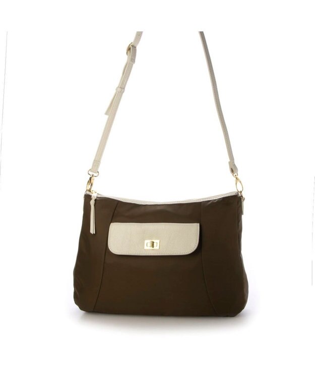 UNBILLION ペルケ perche / ナイロン牛革ヒネリかぶせ2wayトート ブラウン