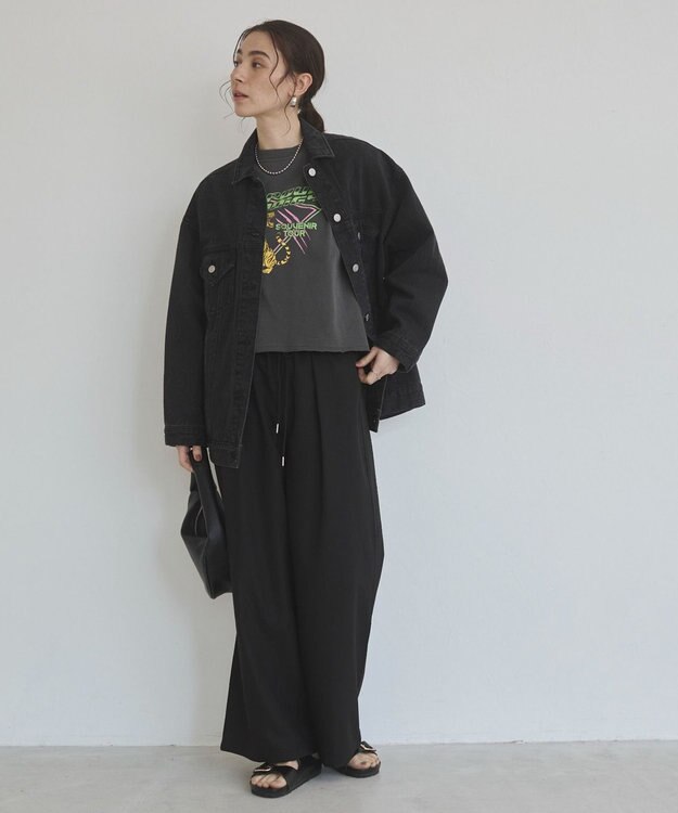 WEGO 【ANGIE VINTAGE】ビッグシルエットデニムジャケット / オーバーサイズGジャン ブラック