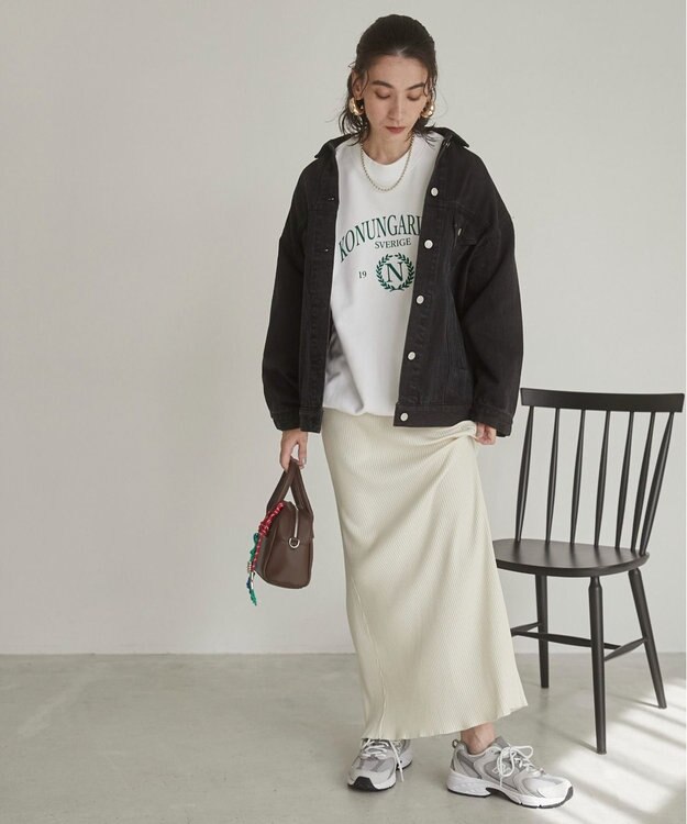 WEGO 【ANGIE VINTAGE】ビッグシルエットデニムジャケット / オーバーサイズGジャン ブラック