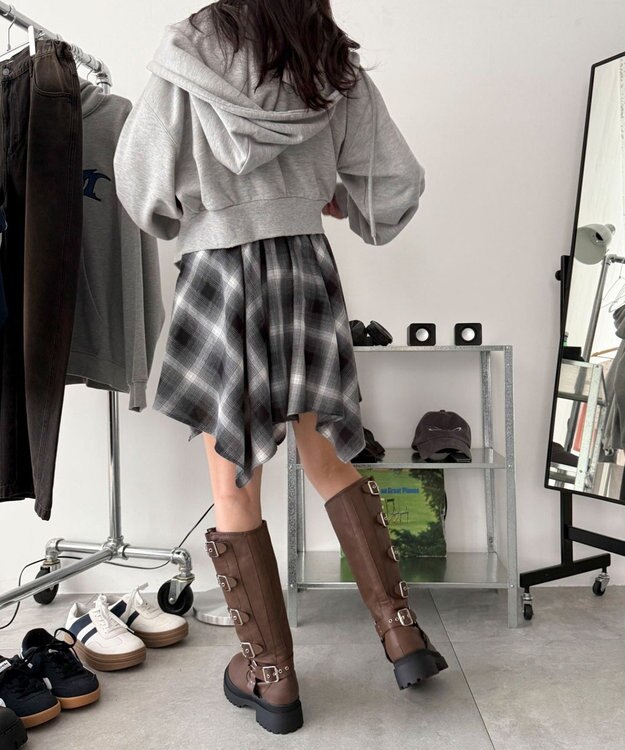 WEGO ハトメベルトロングブーツ ブラウン