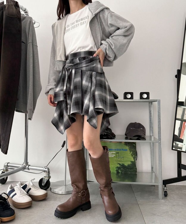 WEGO ハトメベルトロングブーツ ブラウン