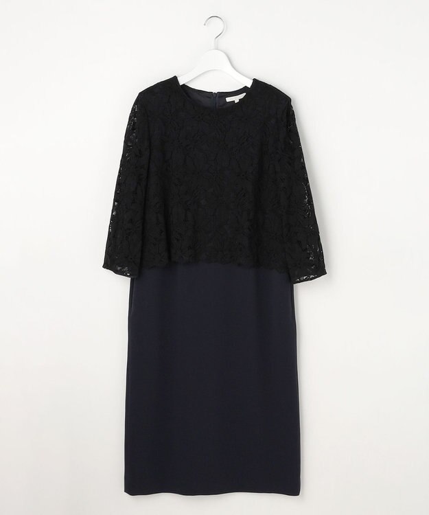 自由区 S 【カタログ掲載】トリアセダブルクロスレース ワンピース ネイビー