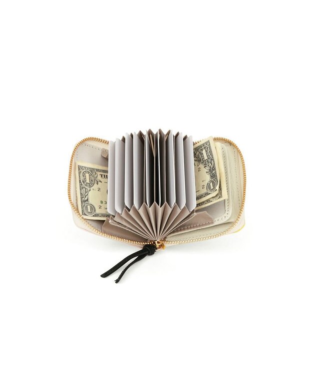 UNBILLION ペルケ perche×黒ねこ意匠 ROBIN / ジャバラカードウォレット ピンク