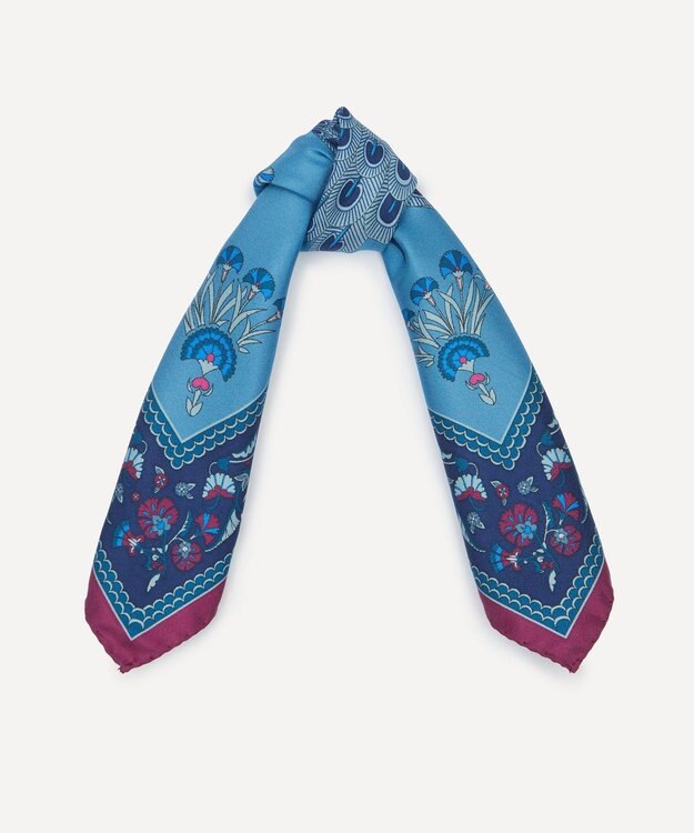 LIBERTY. ピーコック パレード シルクスカーフ 45 パープル