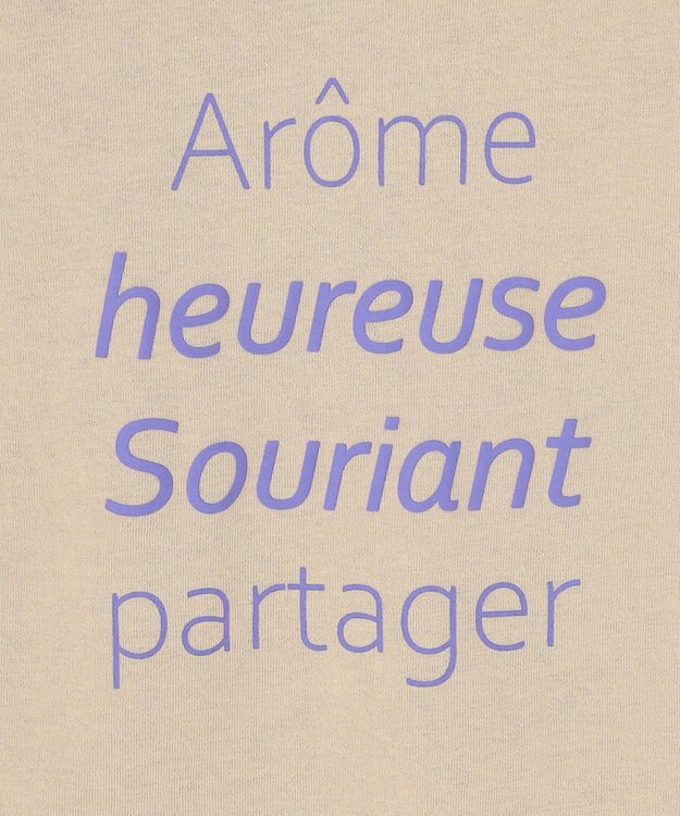 ANY KIDS オーガビッツカラーロゴTシャツ ベージュ×ロゴ(パープル)