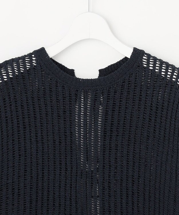 自由区 【レイヤード・旬スタイル】リネンコットン ベスト ネイビー