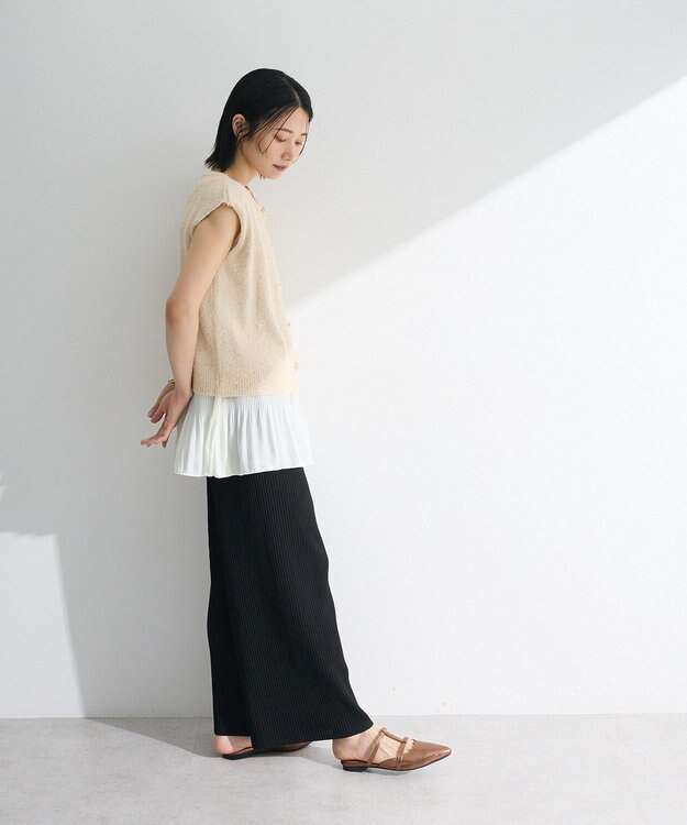 Green Parks 裾プリーツタンクトップ White