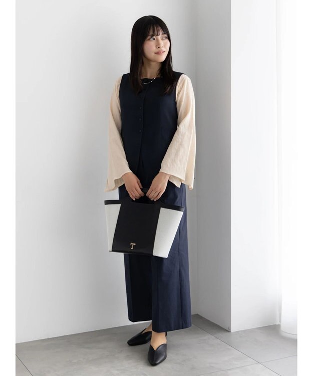 Te chichi スクエアネックジレ【AOYAMA FASHION ASSOCIATION × Te chichi】 ネイビー