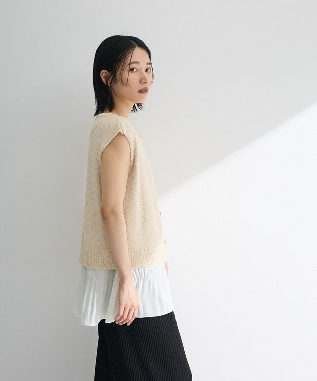 Green Parks 裾プリーツタンクトップ White