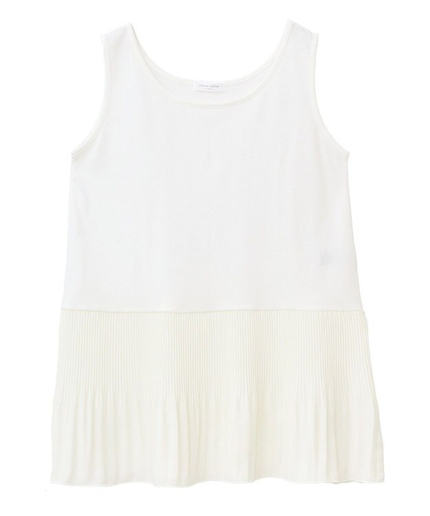 Green Parks 裾プリーツタンクトップ White