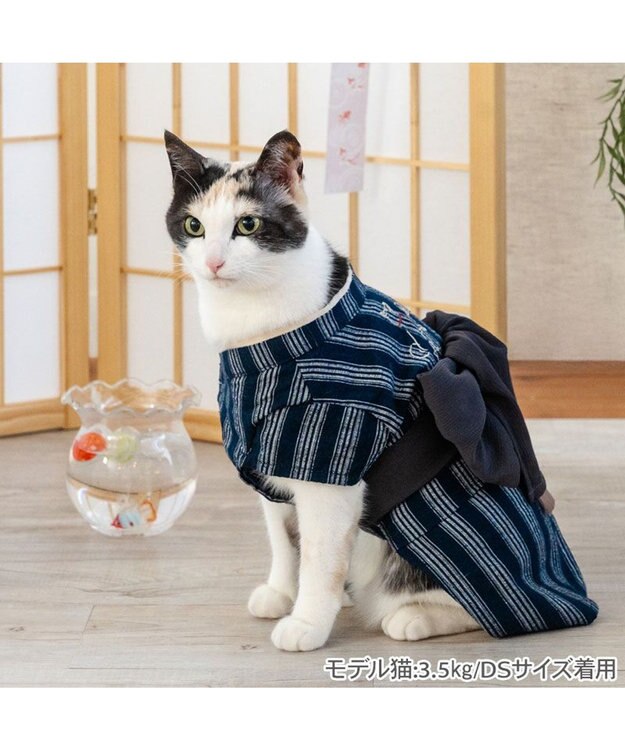 PET PARADISE ペットパラダイス  浴衣 《日本画風 犬刺繍》 小型犬 ブラック