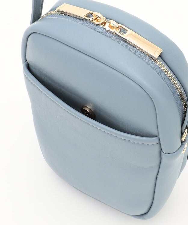 LA BAGAGERIE ランダムプリーツショルダーバッグ タテ ライトブルー