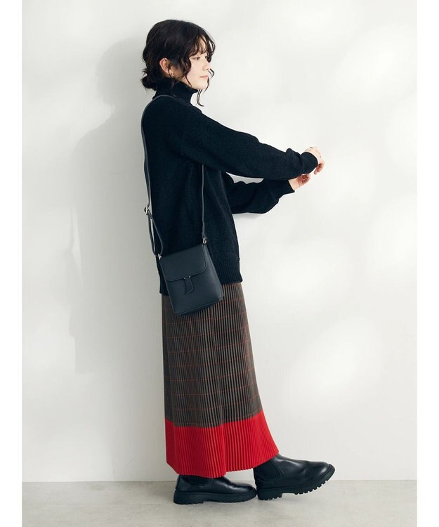 CRAFT STANDARD BOUTIQUE 洗えるコードモールタートルネックプルオーバー Black