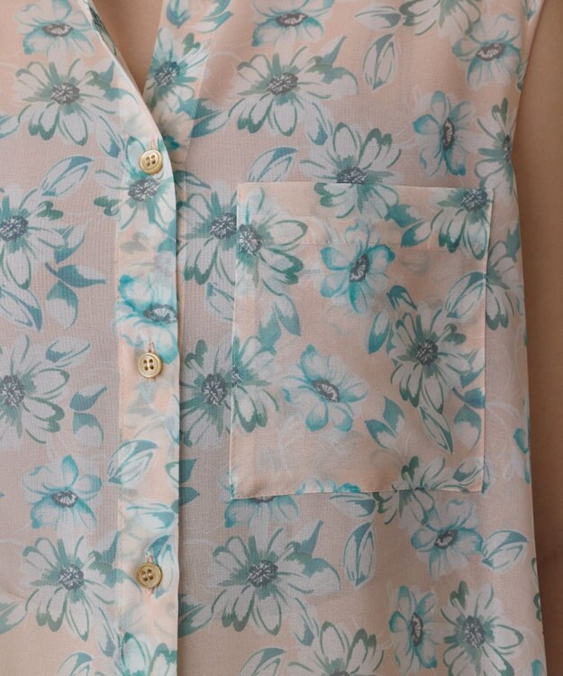 GRACE CONTINENTAL フラワーロングシャツ ベージュ